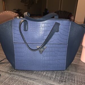 Guess Shoulder Crossbody Purse Textured Navy Blue and Blue Women's Bag